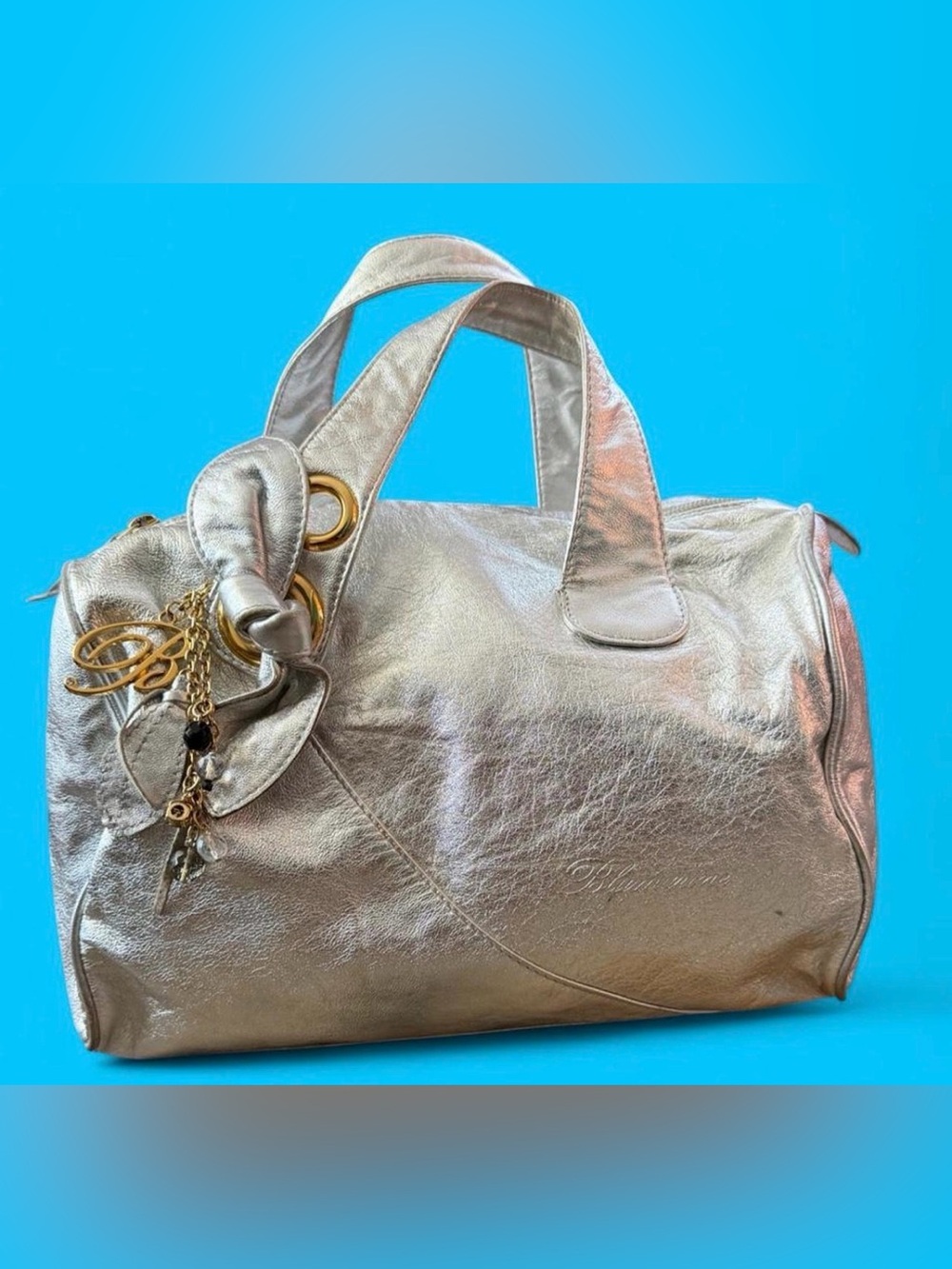 Blumarine Vintage Rare Barrel Bag with Charm